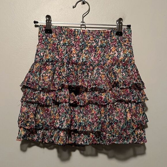 Arizona Jeans Co Girl's Multicolor Layered Floral Ruffle Skort Skirt - Picture 1 of 7